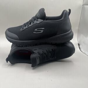 SKECHERS WORK Women's Soft Toe Slip Resistant Work Shoe Black - 77222 Size 9.5
